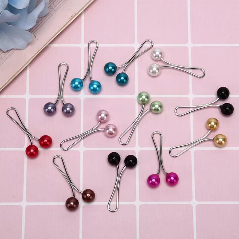 BZ073# Clip para bufanda con perlas y aguja en forma de U, accesorios de estilo musulmán, 12 piezas