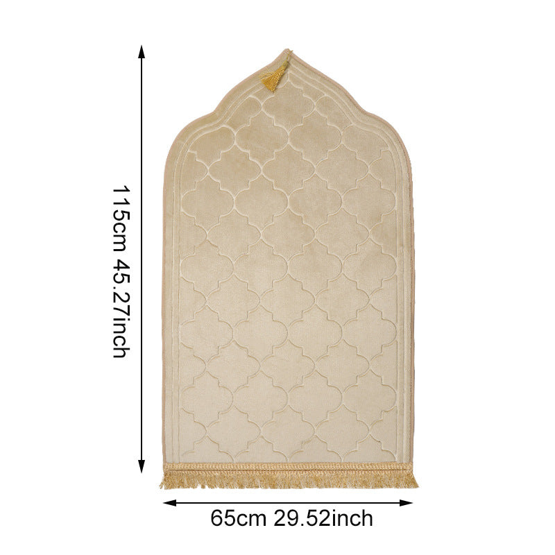 PM010 Alfombra de oración musulmana, alfombra islámica, alfombra musulmana de esponja espesante para niños, hombres y mujeres con cuentas de oración islámicas para viajes de Eid, Ramadán, lujo suave, ideal para las rodillas y la frente