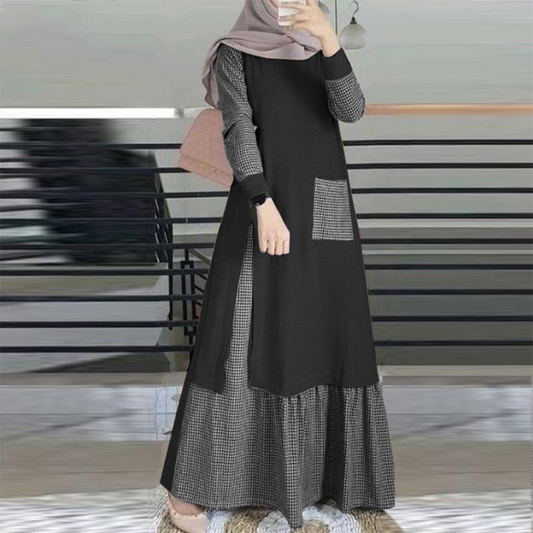 MS340#Jersey de mujer con temperamento, manga larga, cuello redondo, bata grande y suelta