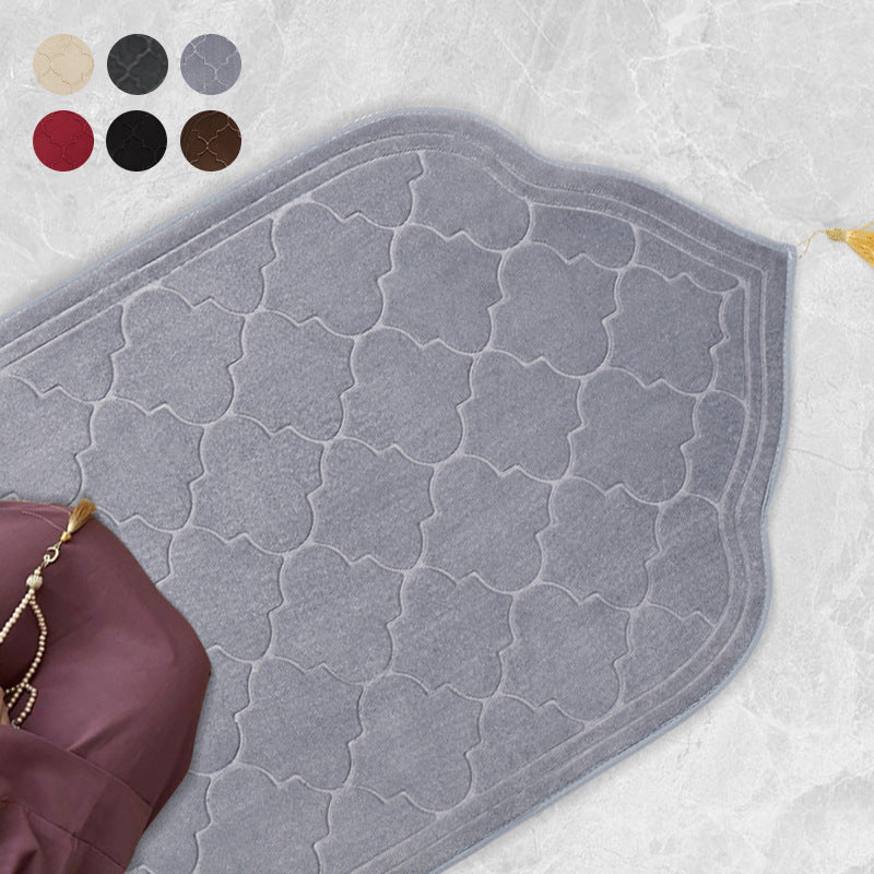 PM010 Alfombra de oración musulmana, alfombra islámica, alfombra musulmana de esponja espesante para niños, hombres y mujeres con cuentas de oración islámicas para viajes de Eid, Ramadán, lujo suave, ideal para las rodillas y la frente
