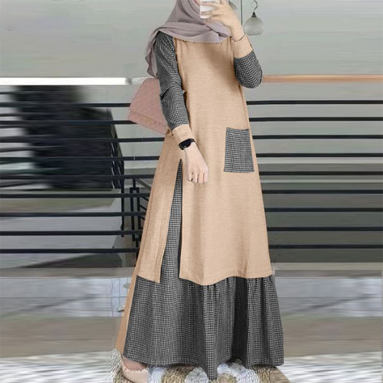 MS340#Jersey de mujer con temperamento, manga larga, cuello redondo, bata grande y suelta