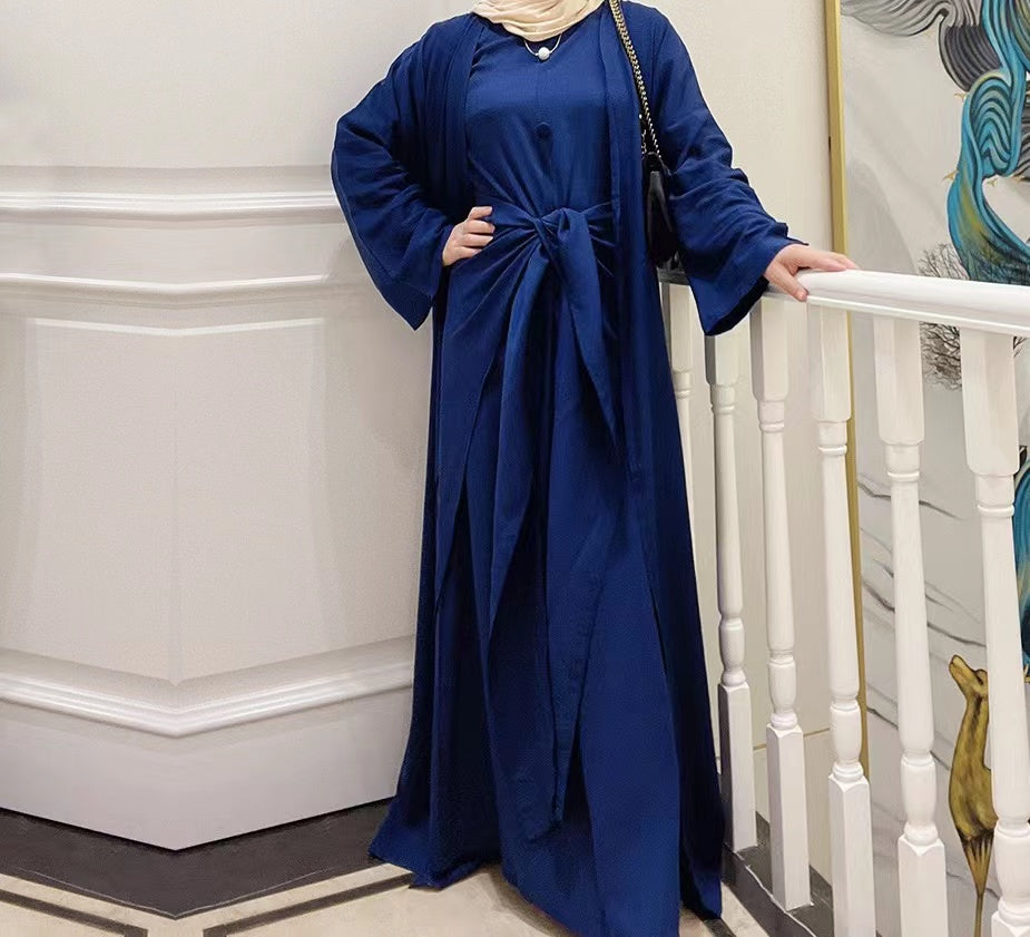 MS294#Traje de color liso para mujer de moda musulmana