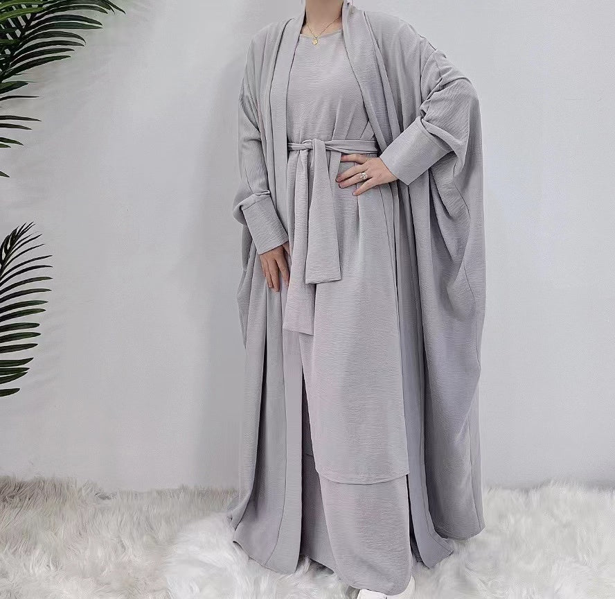 MS295#Traje de color liso para mujer de moda musulmana