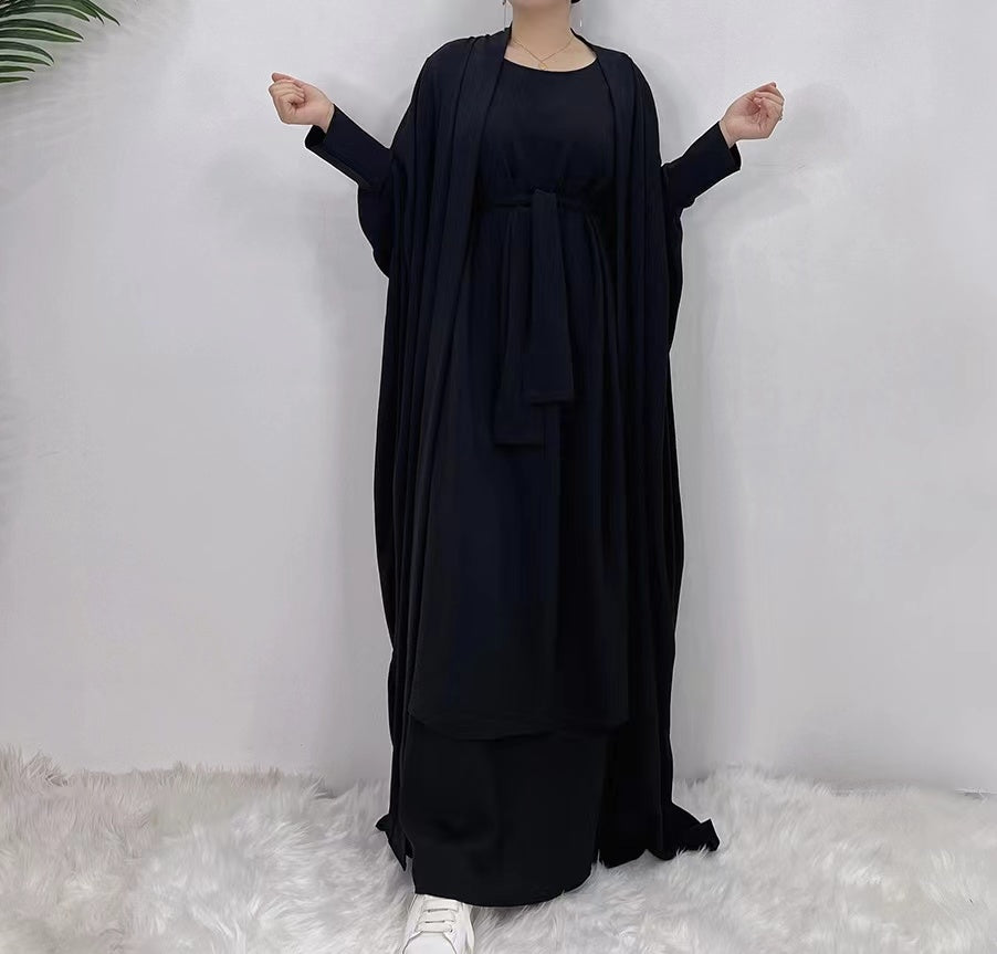 MS295#Traje de color liso para mujer de moda musulmana