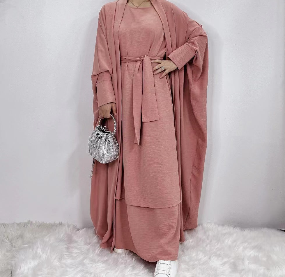 MS295#Traje de color liso para mujer de moda musulmana
