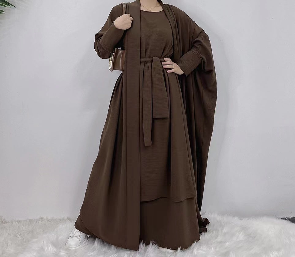 MS295#Traje de color liso para mujer de moda musulmana