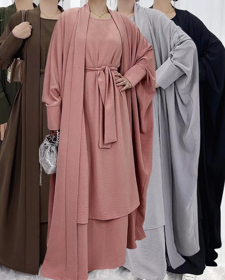 MS295#Traje de color liso para mujer de moda musulmana
