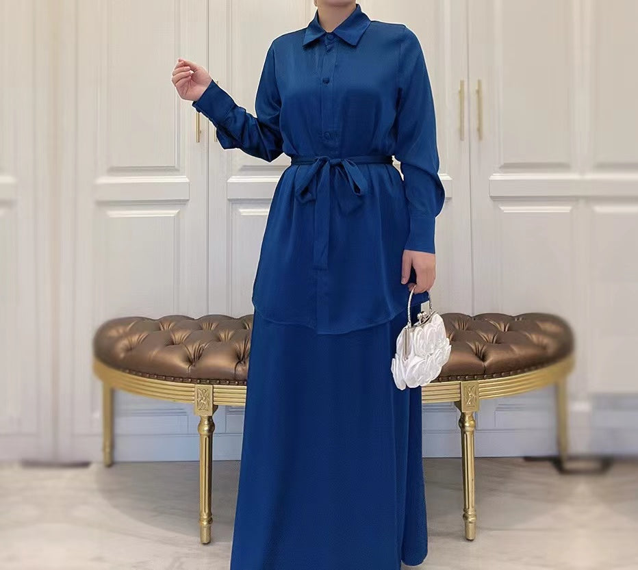 MS297#Traje de color liso para mujer de moda musulmana