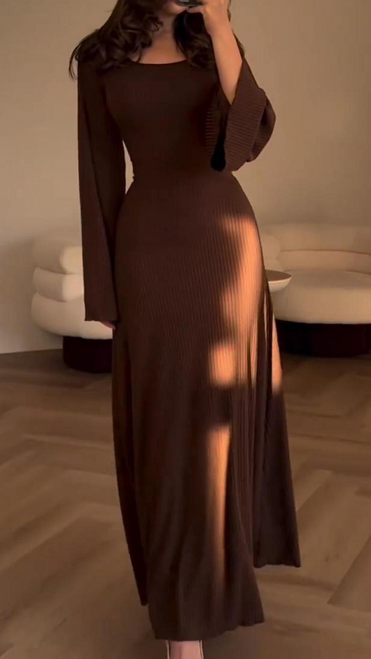 Vestido casual para mujer MS356# con mangas farol con abertura