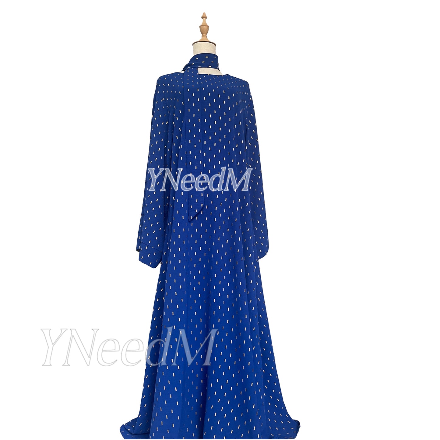 MS321# Abaya musulmana de color bronce con mangas anchas