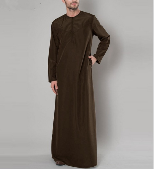 MS322#Batas sueltas con cremallera para hombres musulmanes