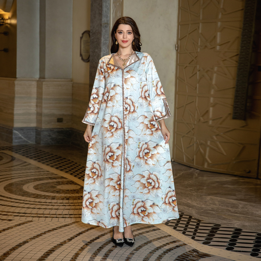 Bata de temperamento de moda con diamantes calientes y colores torcidos musulmanes MS335