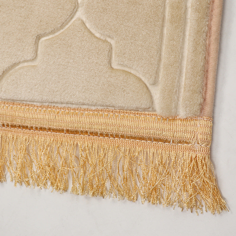 PM010 Alfombra de oración musulmana, alfombra islámica, alfombra musulmana de esponja espesante para niños, hombres y mujeres con cuentas de oración islámicas para viajes de Eid, Ramadán, lujo suave, ideal para las rodillas y la frente