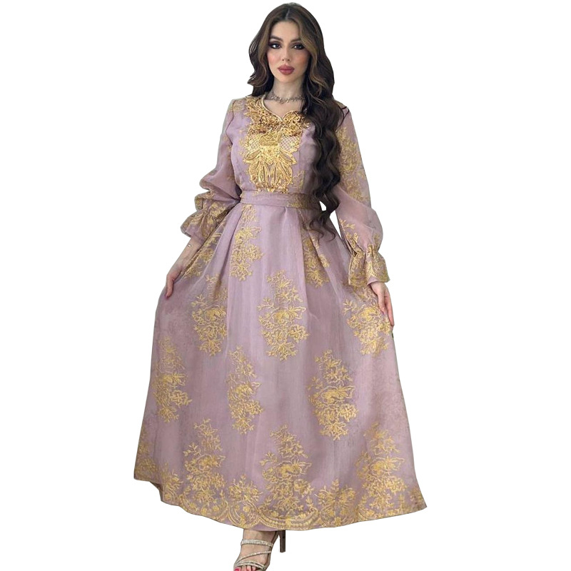 MS315#Vestido bordado para cena de fiesta musulmana