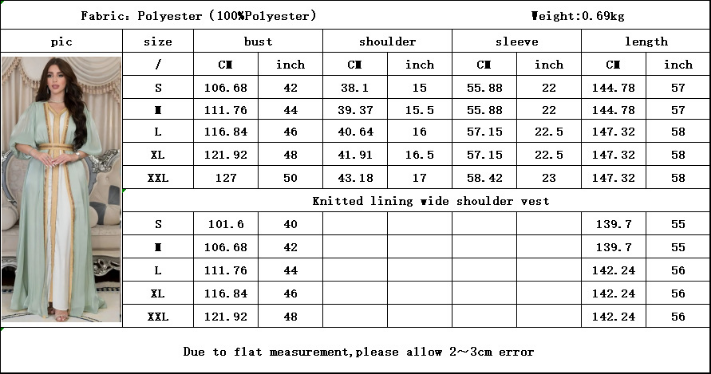 MS310#YNeedM Vestido abaya de tres piezas para mujeres musulmanas, túnica árabe de Oriente Medio para oración islámica