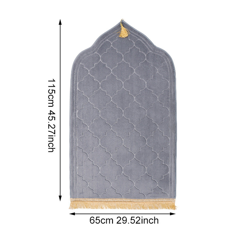 PM010 Alfombra de oración musulmana, alfombra islámica, alfombra musulmana de esponja espesante para niños, hombres y mujeres con cuentas de oración islámicas para viajes de Eid, Ramadán, lujo suave, ideal para las rodillas y la frente
