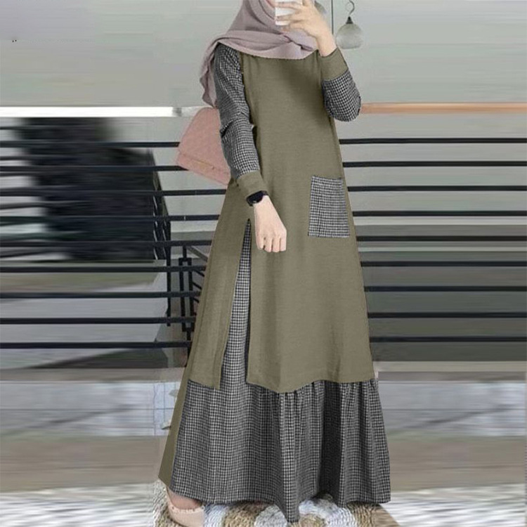 MS340#Jersey de mujer con temperamento, manga larga, cuello redondo, bata grande y suelta