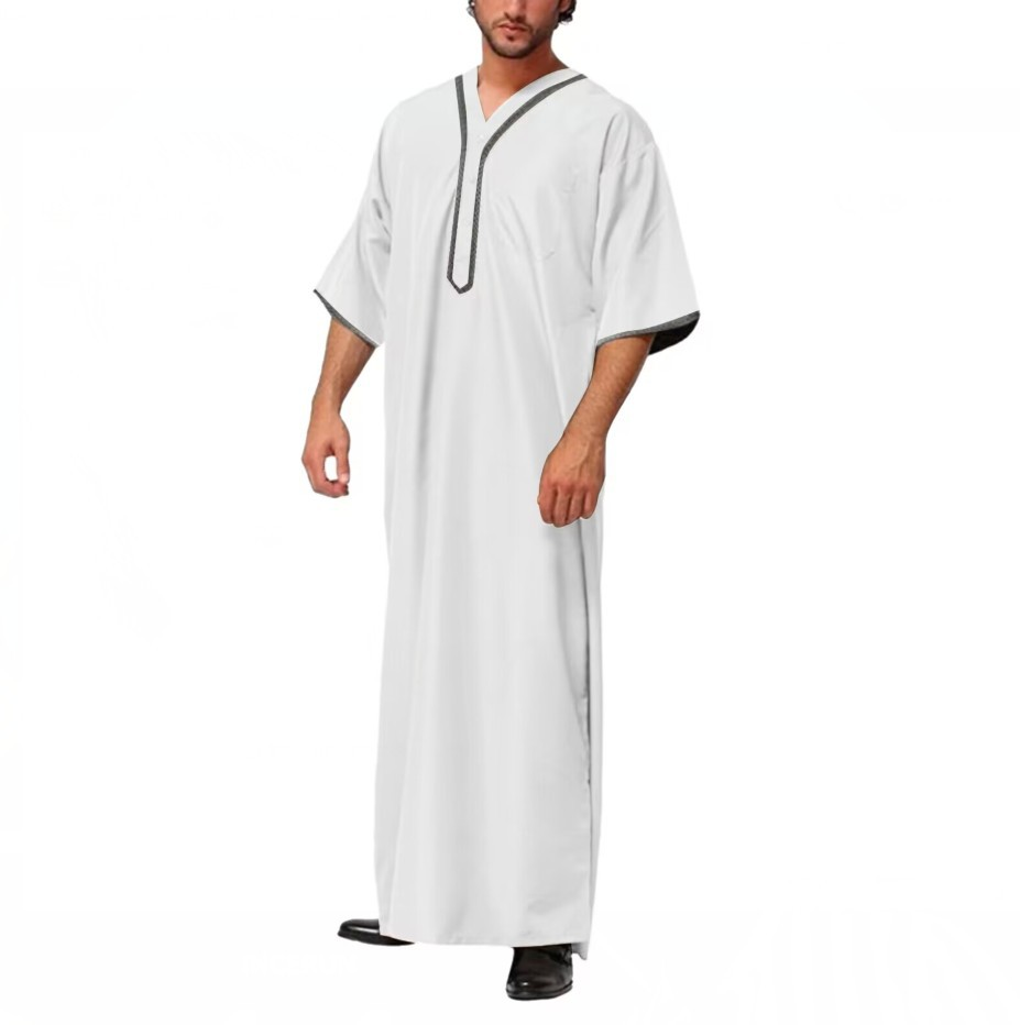 MS323#Batas sueltas con botones para hombres musulmanes