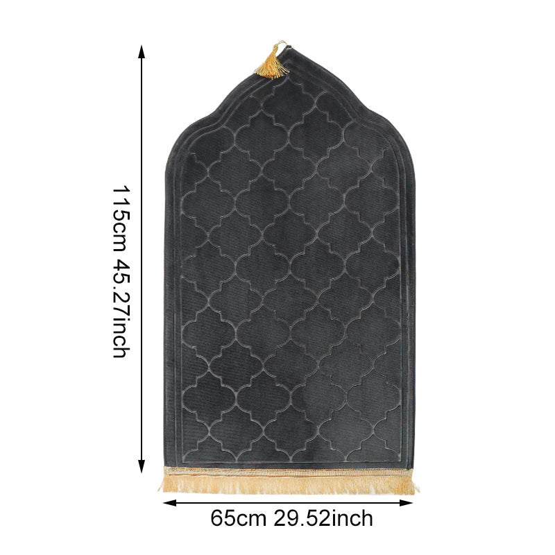 PM010 Alfombra de oración musulmana, alfombra islámica, alfombra musulmana de esponja espesante para niños, hombres y mujeres con cuentas de oración islámicas para viajes de Eid, Ramadán, lujo suave, ideal para las rodillas y la frente