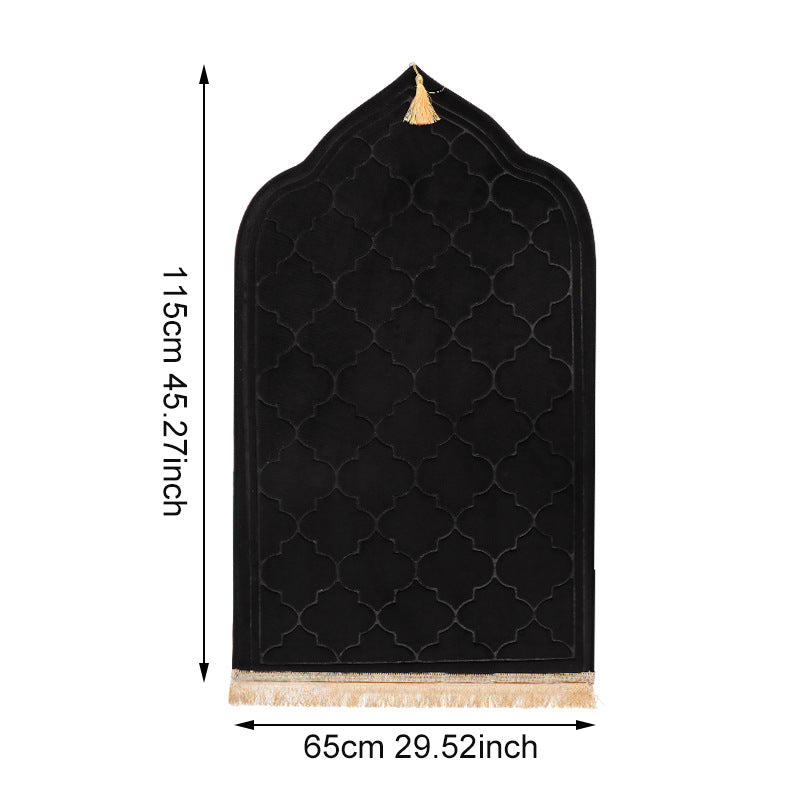 PM010 Alfombra de oración musulmana, alfombra islámica, alfombra musulmana de esponja espesante para niños, hombres y mujeres con cuentas de oración islámicas para viajes de Eid, Ramadán, lujo suave, ideal para las rodillas y la frente