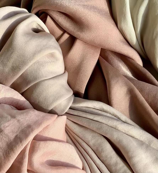 MS036#Bufanda tipo chal de satén arrugado para mujer