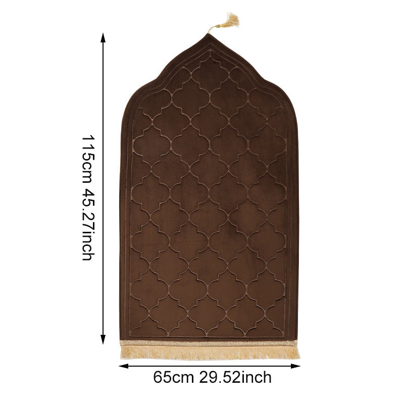 PM010 Alfombra de oración musulmana, alfombra islámica, alfombra musulmana de esponja espesante para niños, hombres y mujeres con cuentas de oración islámicas para viajes de Eid, Ramadán, lujo suave, ideal para las rodillas y la frente