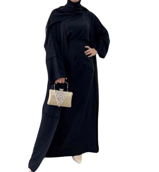MS131# Conjunto informal musulmán de 2 piezas de crepe (crepe)