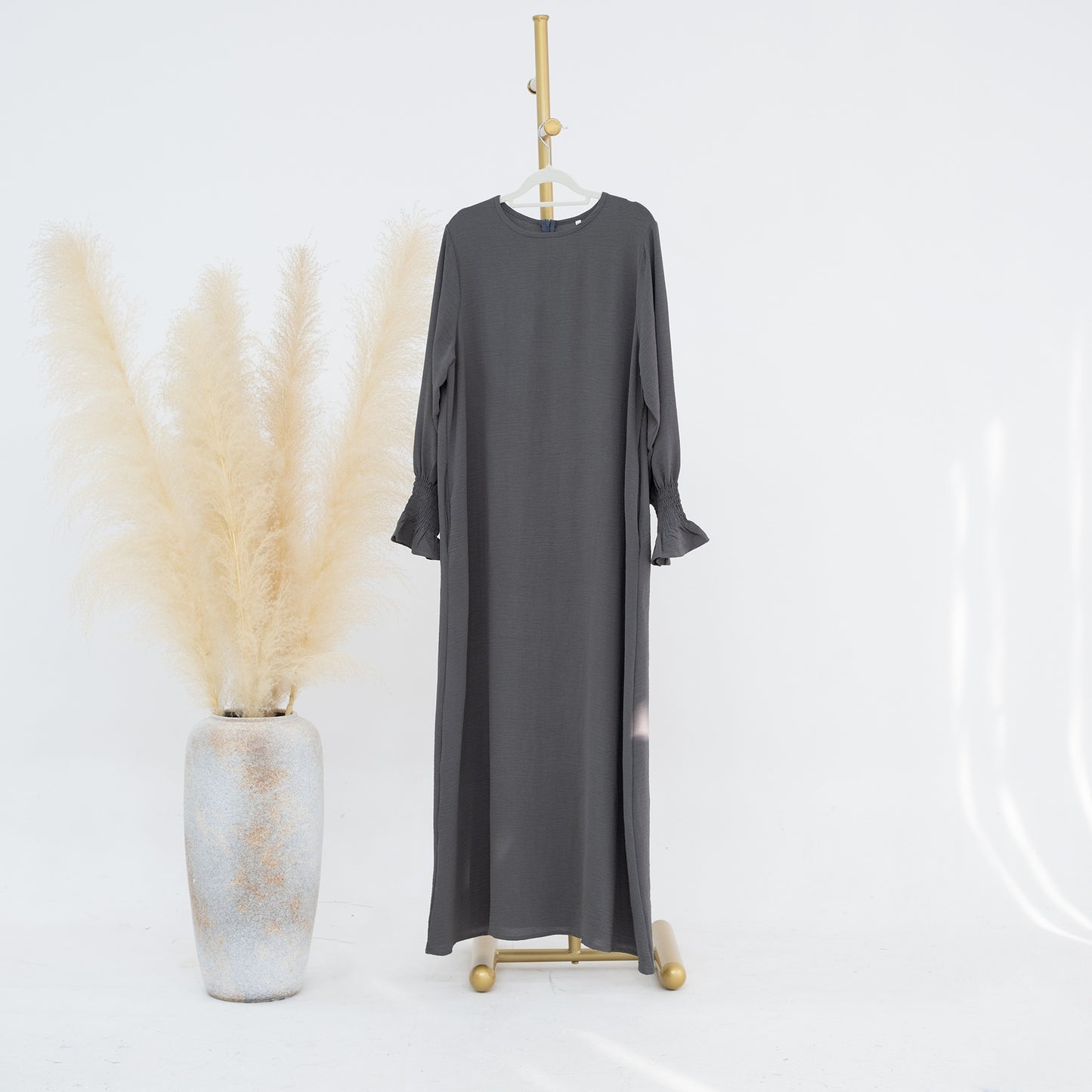 MS540#Amazon Oriente Medio Dubái Turquía Vestido de mujer de talla grande en color liso