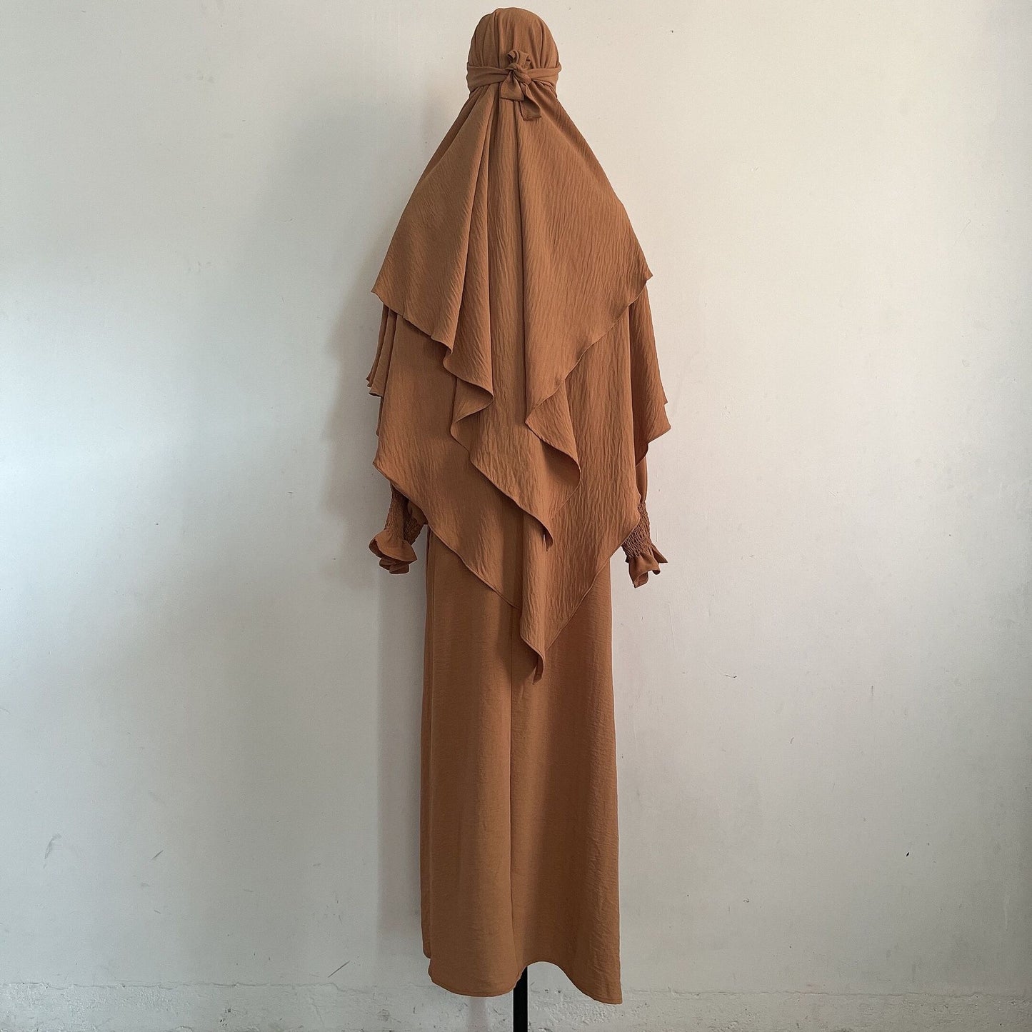 TJ596#Traje de dos piezas + chal de doble capa