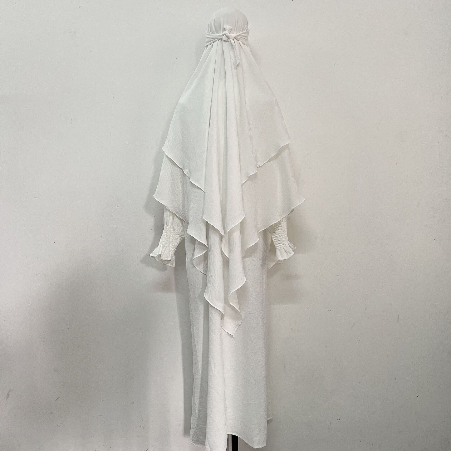 TJ596#Traje de dos piezas + chal de doble capa