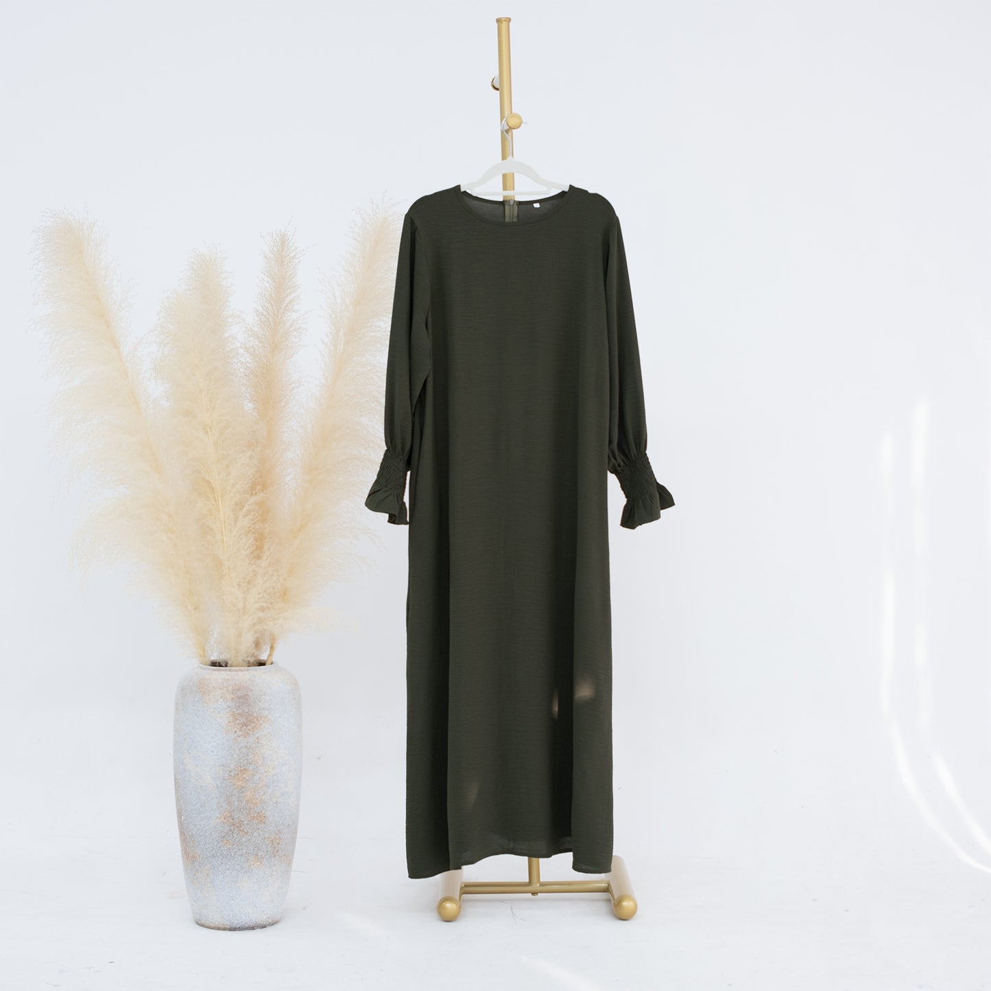 MS540#Amazon Oriente Medio Dubái Turquía Vestido de mujer de talla grande en color liso