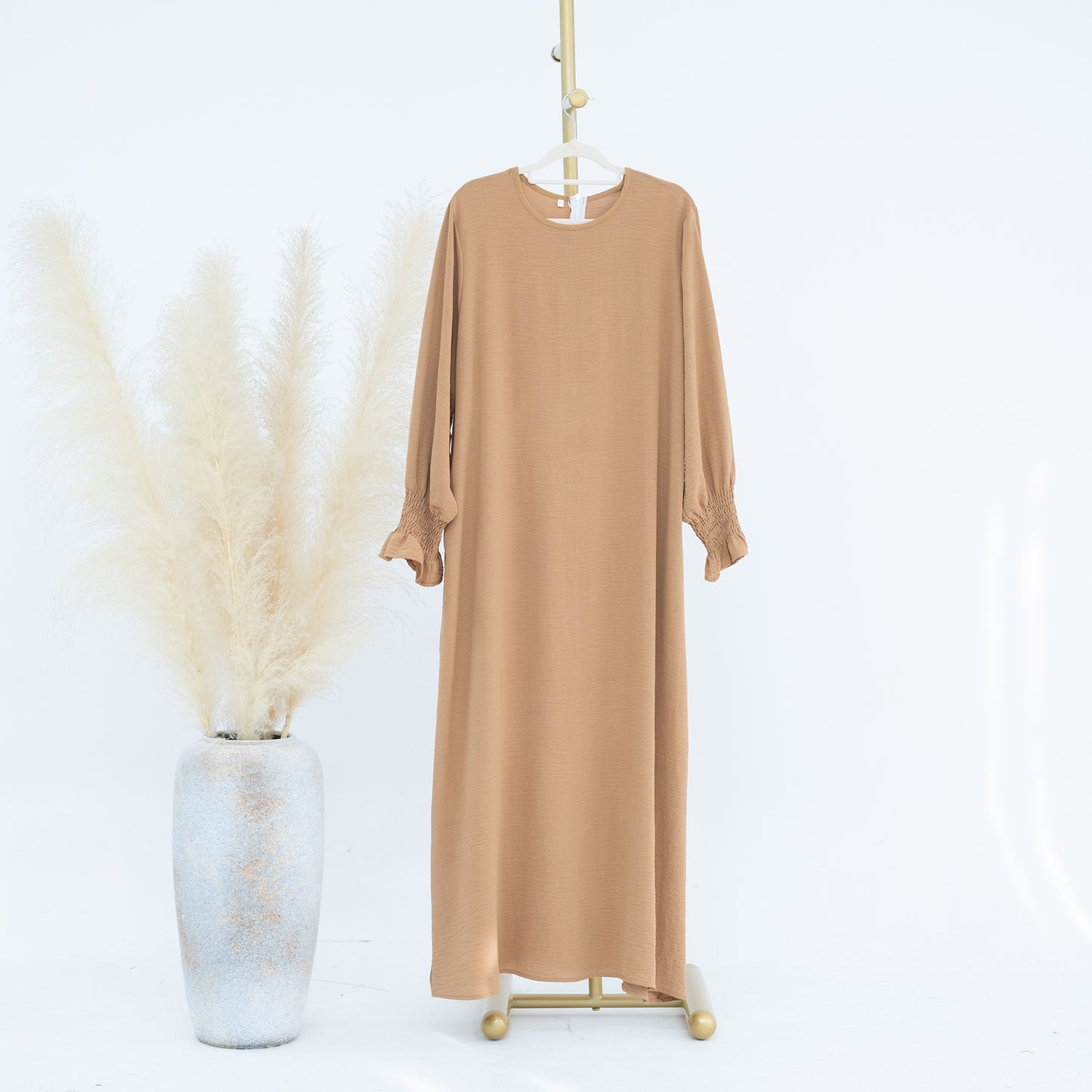 MS540#Amazon Oriente Medio Dubái Turquía Vestido de mujer de talla grande en color liso