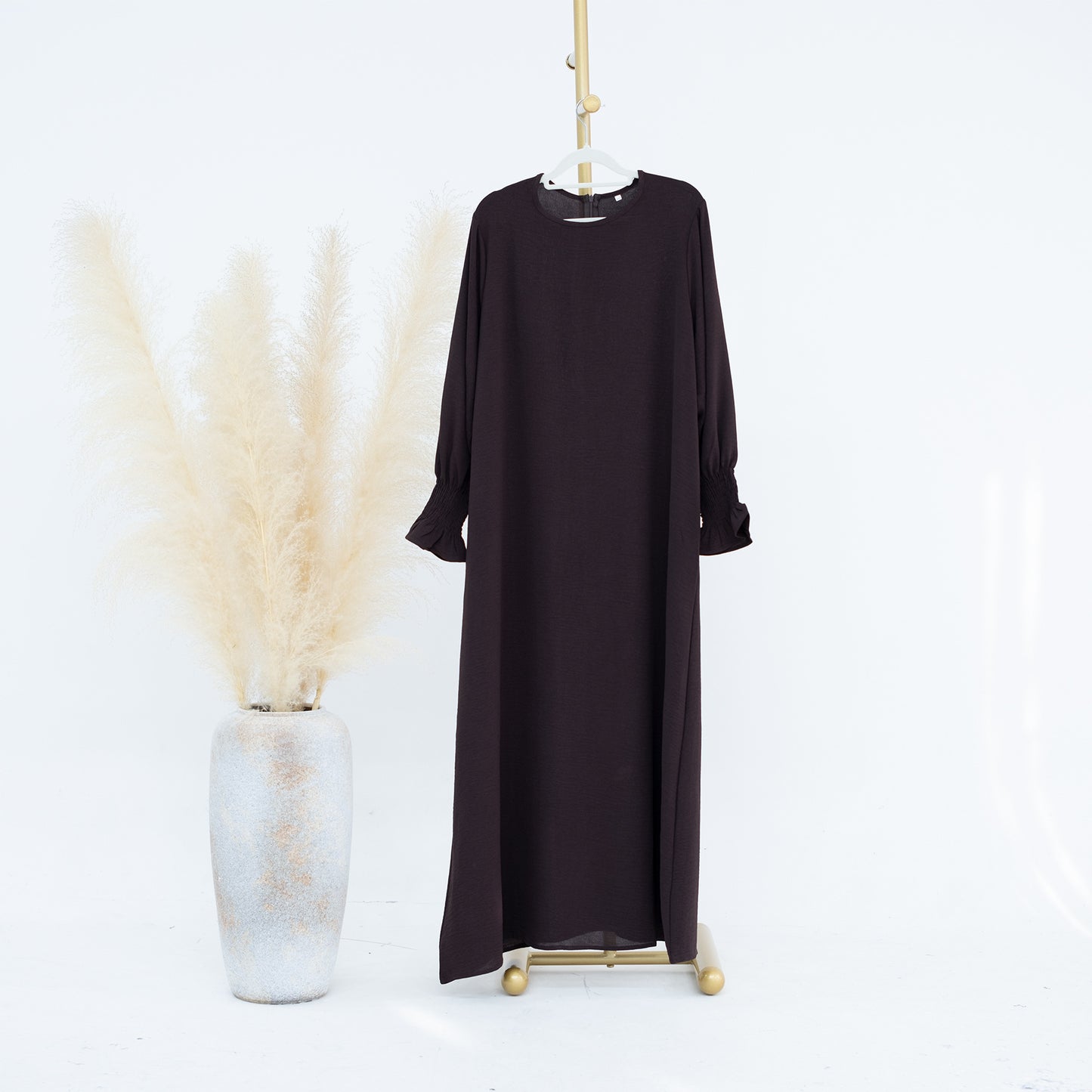 MS540#Amazon Oriente Medio Dubái Turquía Vestido de mujer de talla grande en color liso