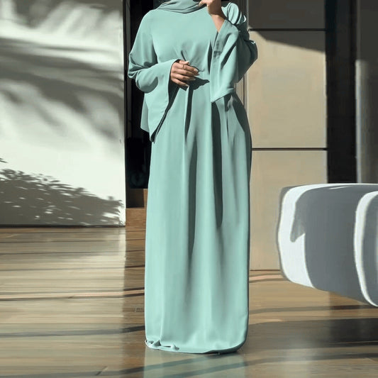 MS463#Vestido abaya con temperamento Falda larga