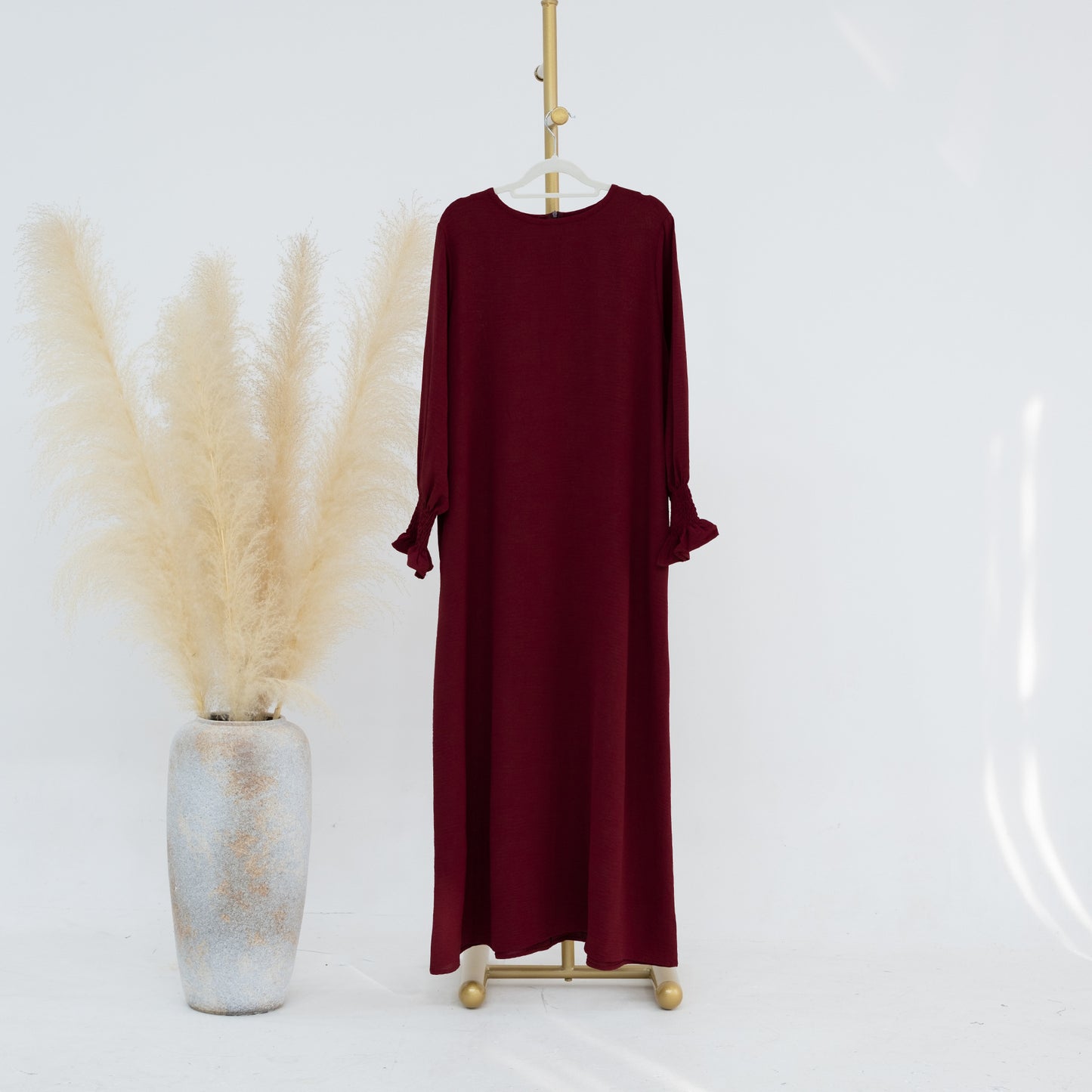 MS540#Amazon Oriente Medio Dubái Turquía Vestido de mujer de talla grande en color liso