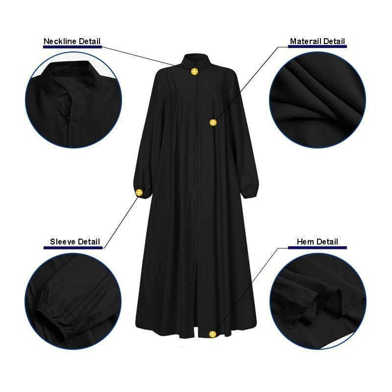 MS597#Vestido holgado de color liso con temperamento tipo cárdigan con cremallera