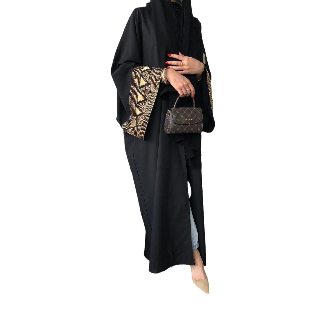 MS548# Túnica bordada árabe, prenda exterior de moda, túnica Abaya