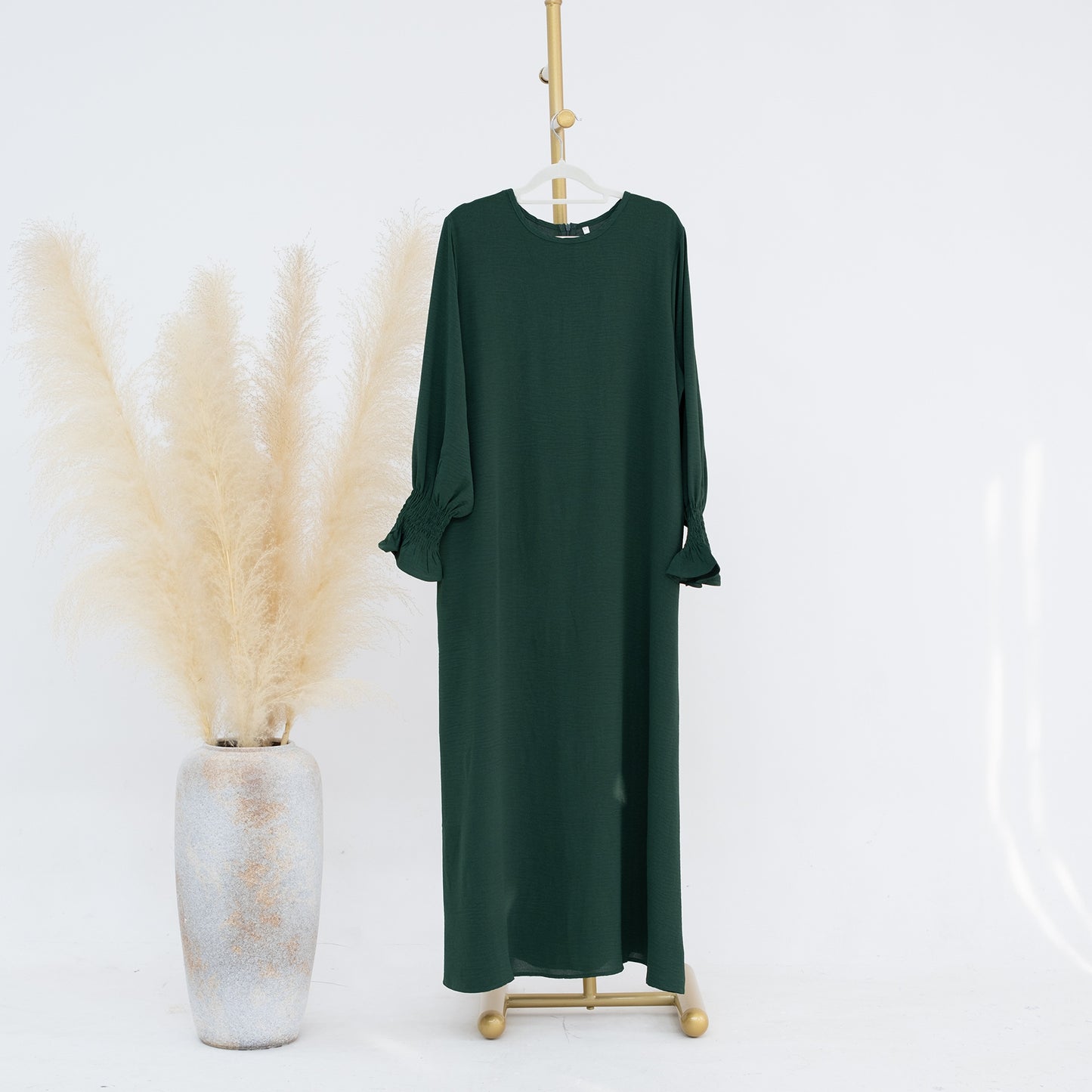 MS540#Amazon Oriente Medio Dubái Turquía Vestido de mujer de talla grande en color liso
