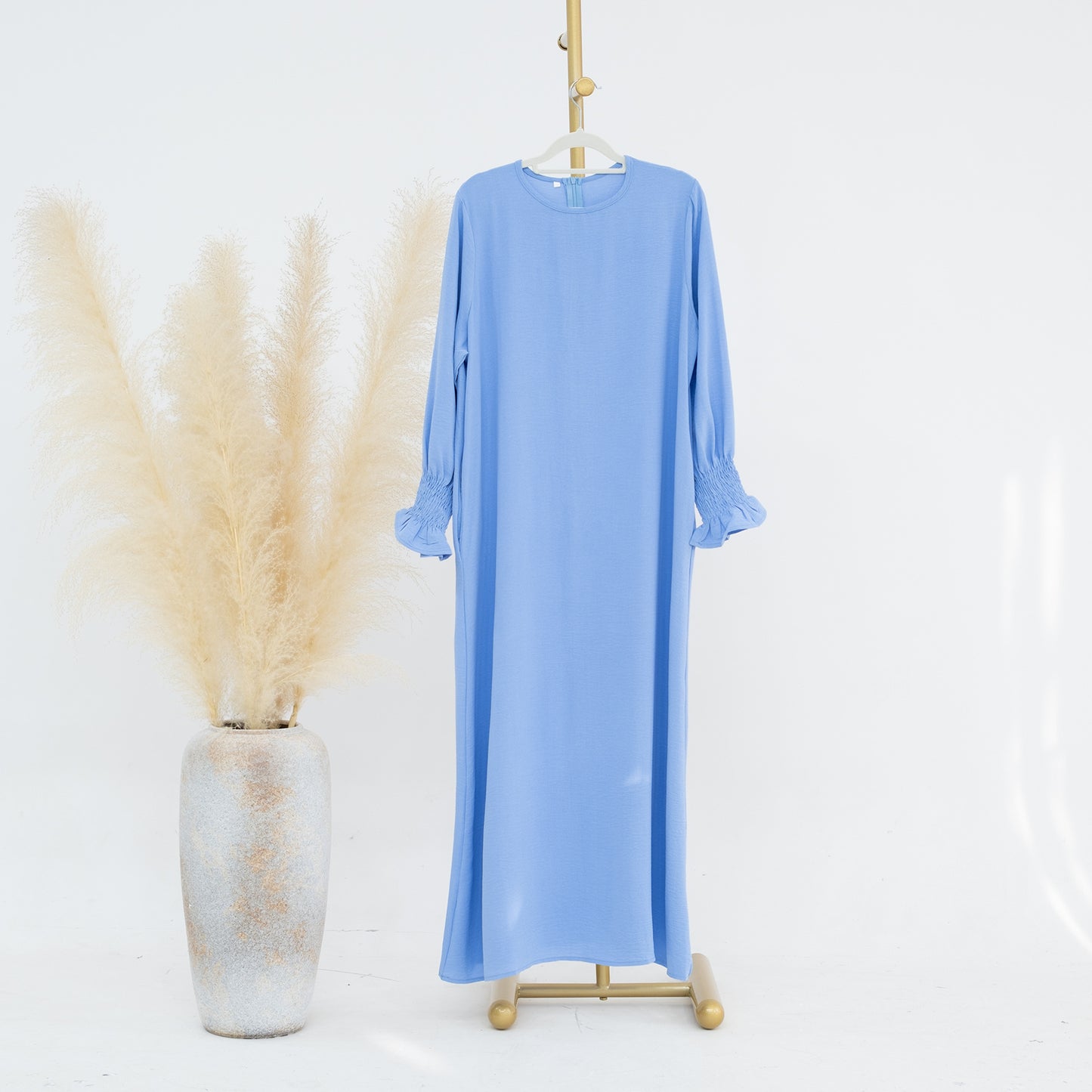 MS540#Amazon Oriente Medio Dubái Turquía Vestido de mujer de talla grande en color liso