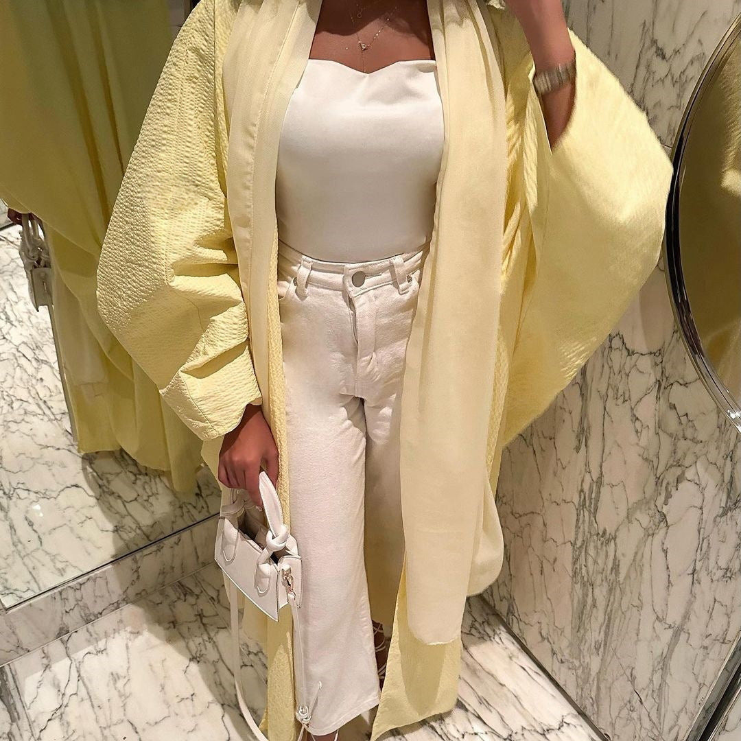 Cárdigan Abaya de manga murciélago de color liso MS572# de estilo europeo musulmán de Oriente Medio de Dubái