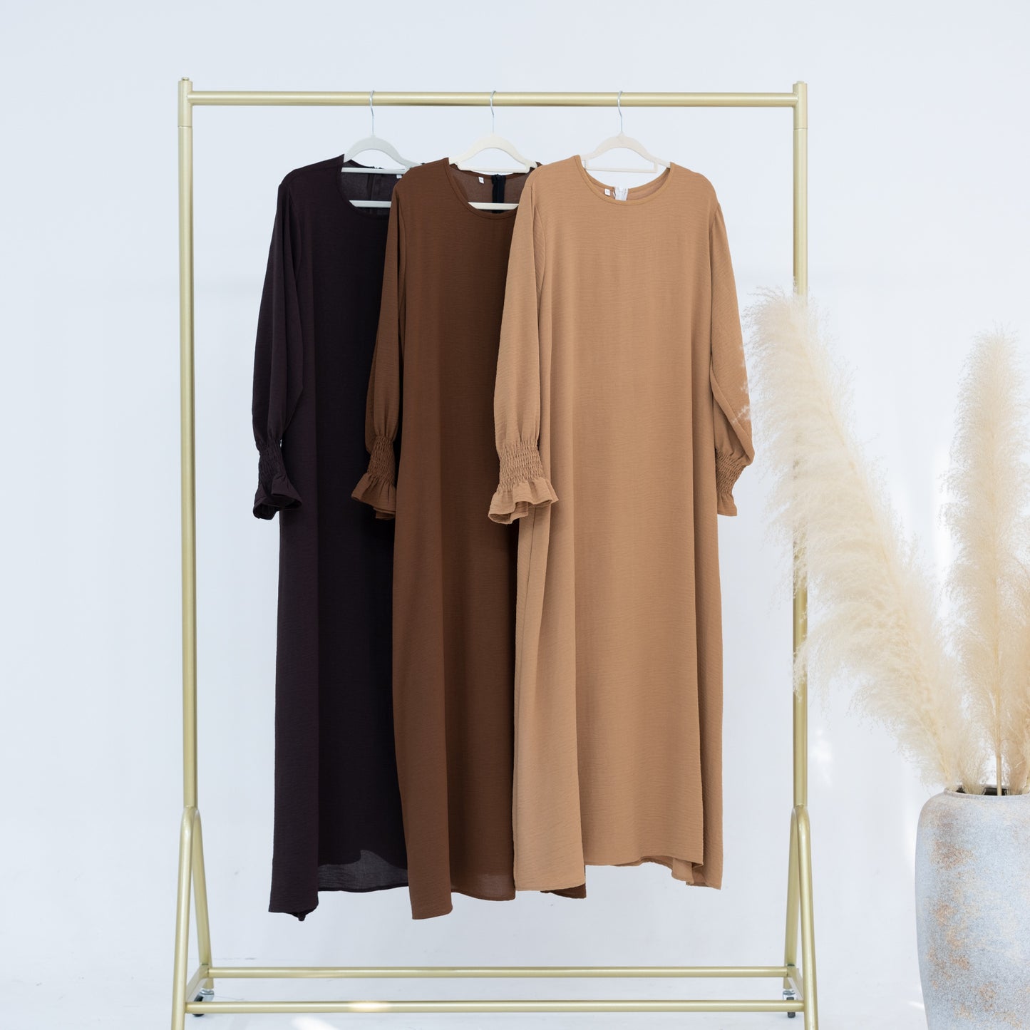 MS540#Amazon Oriente Medio Dubái Turquía Vestido de mujer de talla grande en color liso