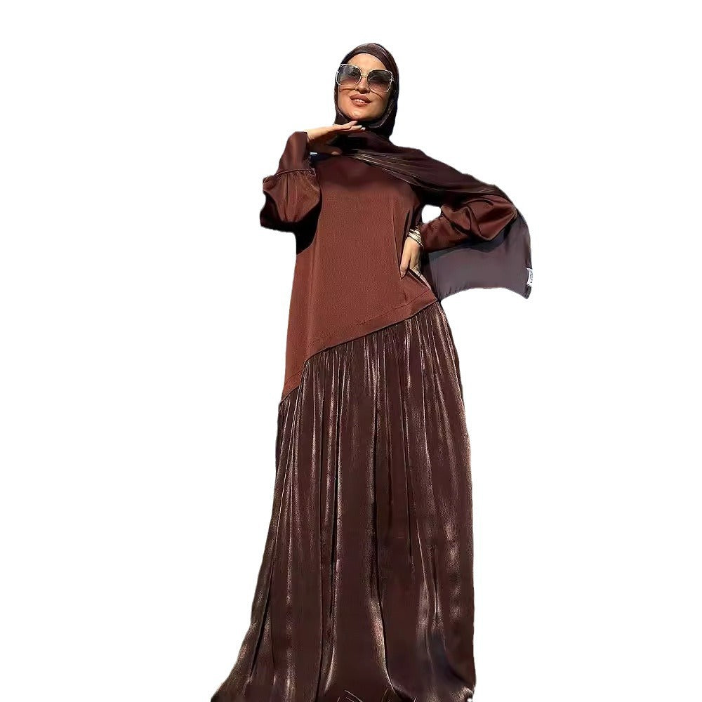 MS577 #Camiseta de manga larga, nueva moda de Europa y América, lujo, Oriente Medio, Dubái, vestido de enlace, falda larga para mujer