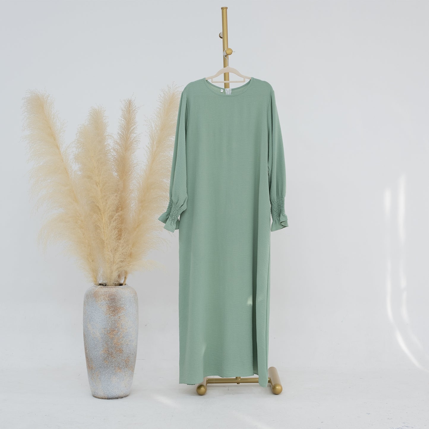 MS540#Amazon Oriente Medio Dubái Turquía Vestido de mujer de talla grande en color liso