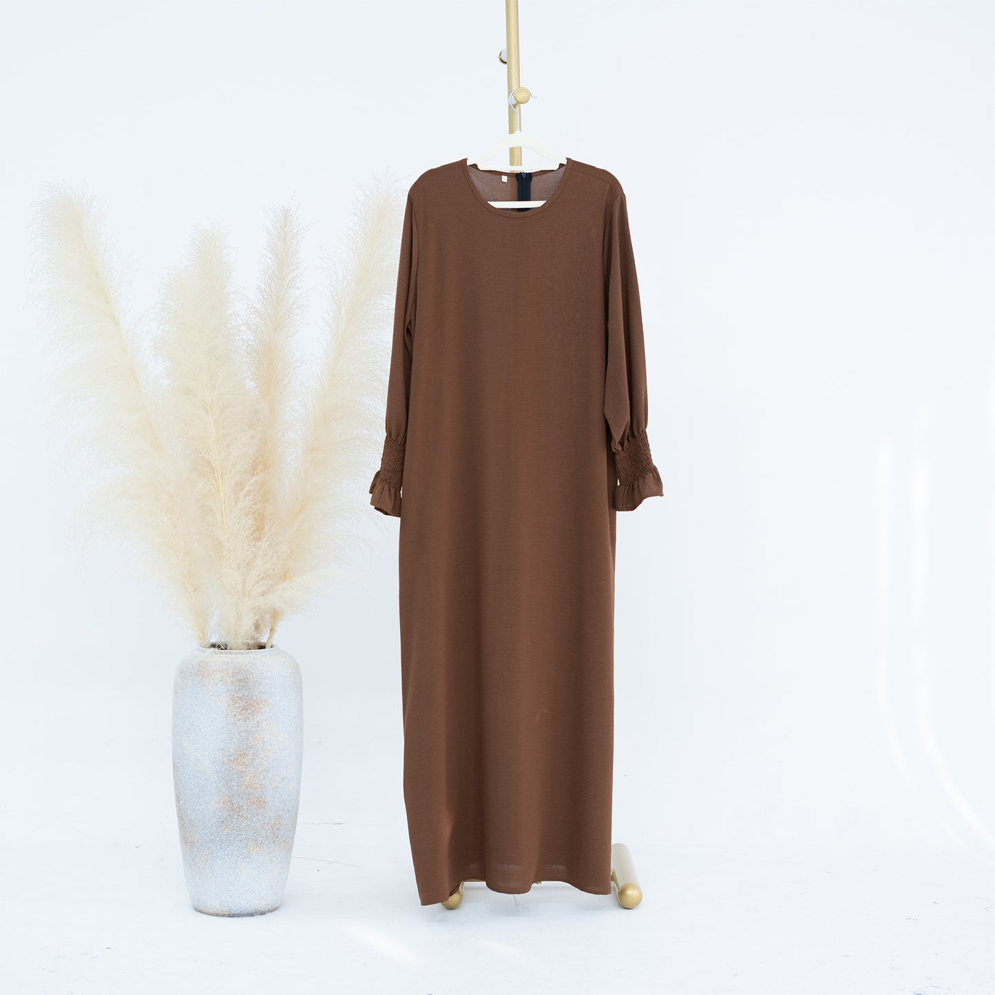 MS540#Amazon Oriente Medio Dubái Turquía Vestido de mujer de talla grande en color liso