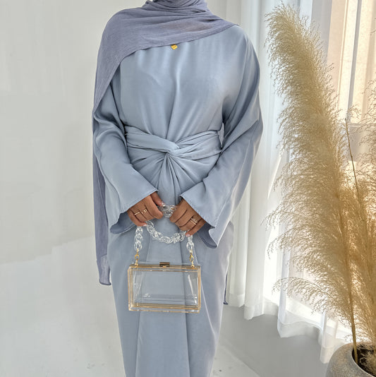 MS586#Conjunto de falda y top de calle de color liso para uso diario