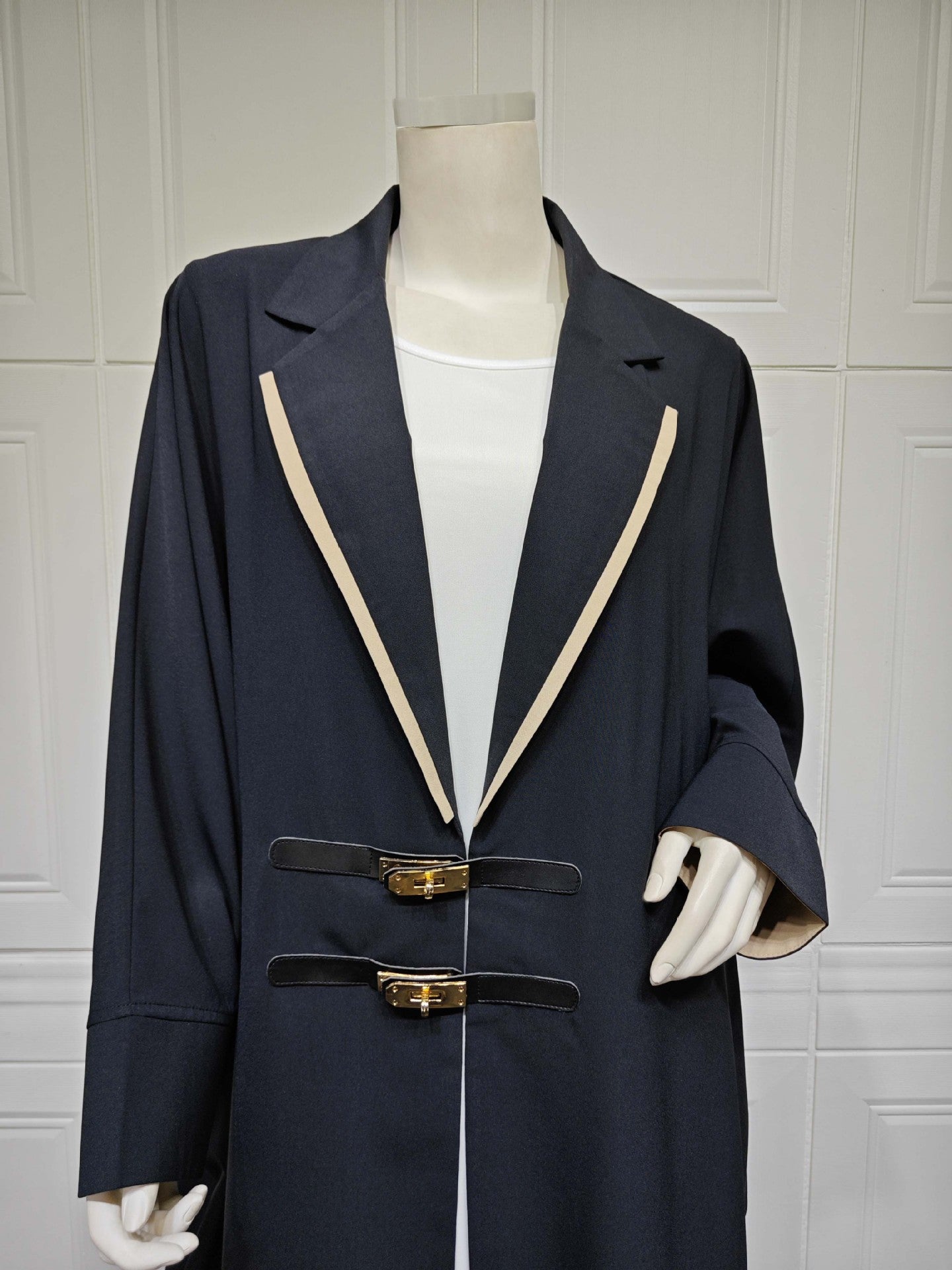 MS567#Blusa de manga de murciélago turca con botones de cuero estilo cárdigan de moda europea y americana