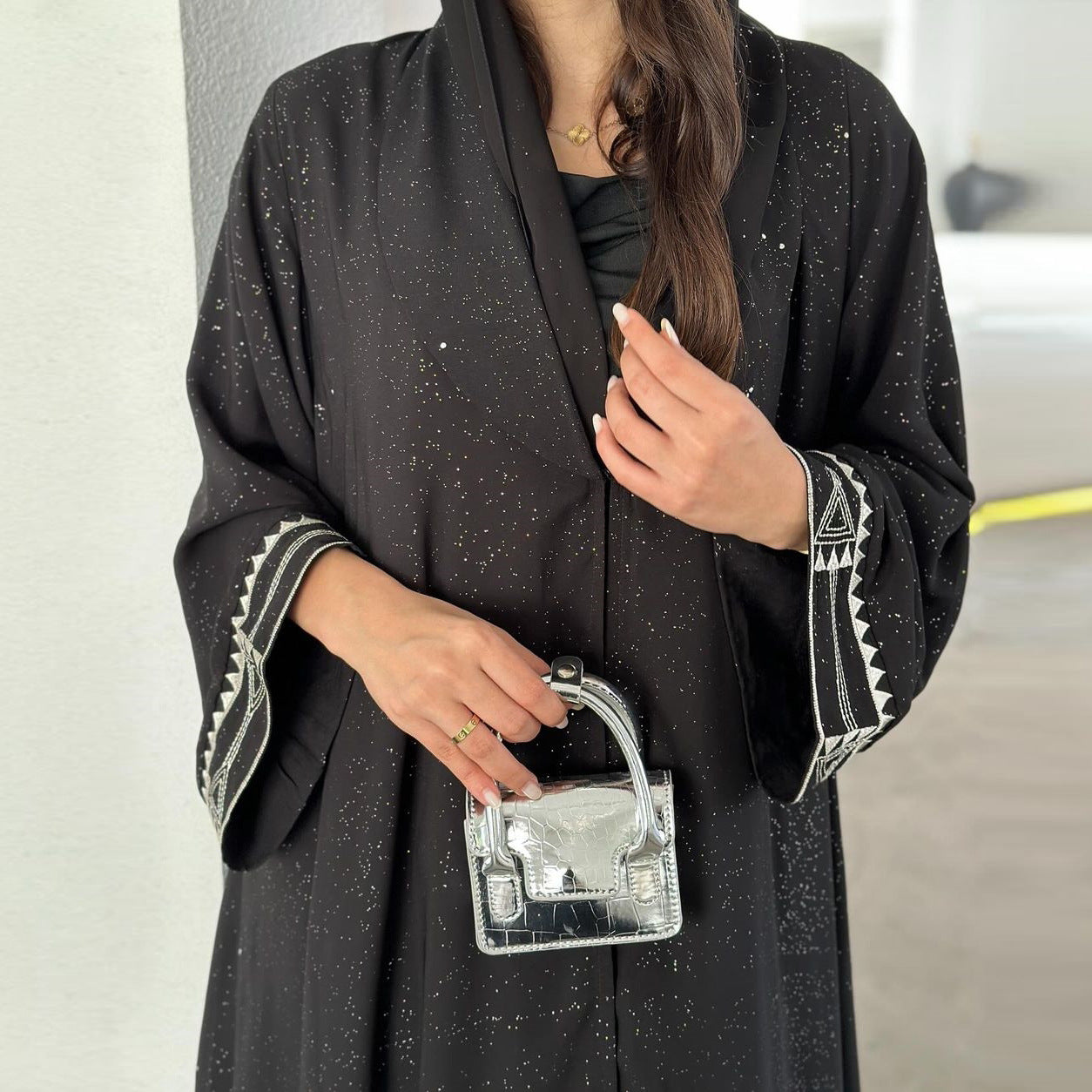 MS555#Ropa modesta para mujer musulmana de Oriente Medio Moda árabe Abaya Exquisita túnica tipo cárdigan bordada para uso exterior