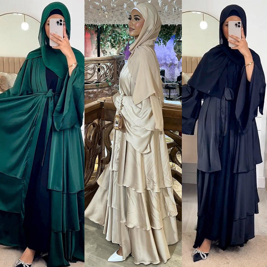 MS538#Arabian Dubai ropa modesta moda musulmana color sólido túnica abaya cárdigan exterior