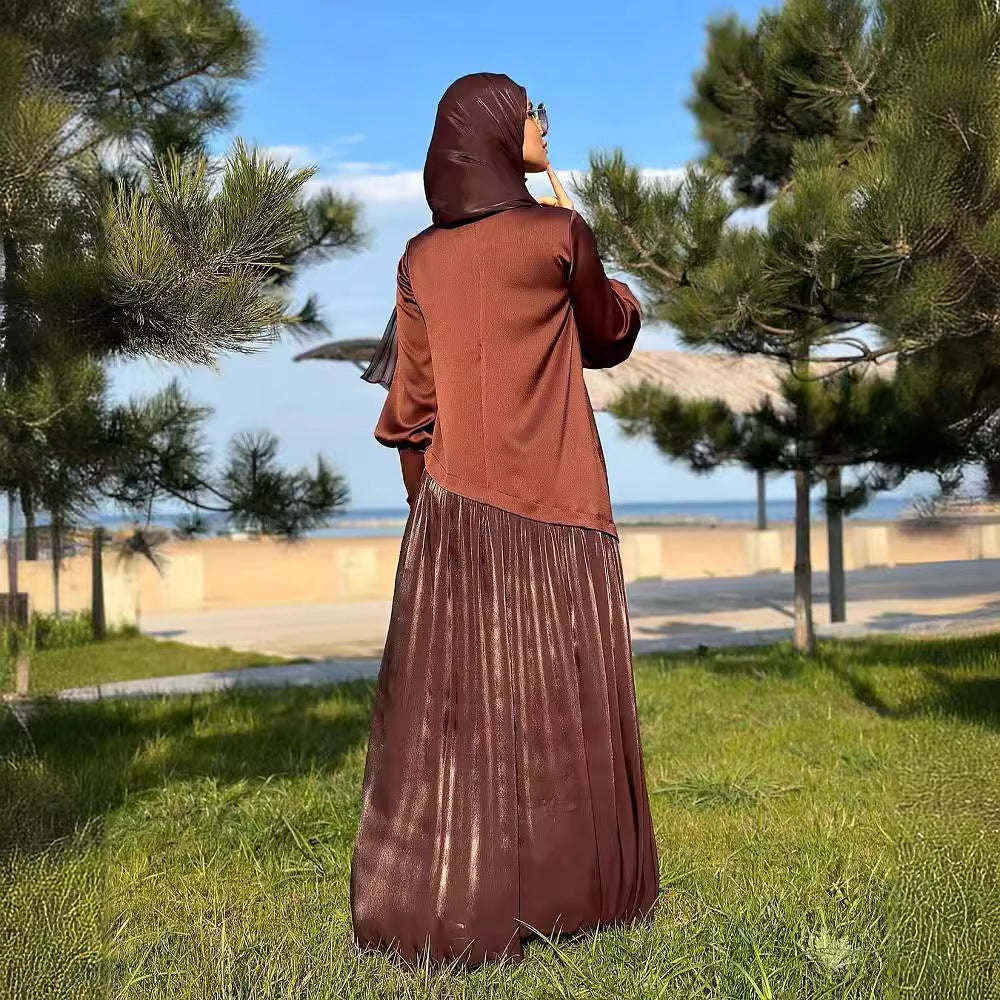 MS577 #Camiseta de manga larga, nueva moda de Europa y América, lujo, Oriente Medio, Dubái, vestido de enlace, falda larga para mujer