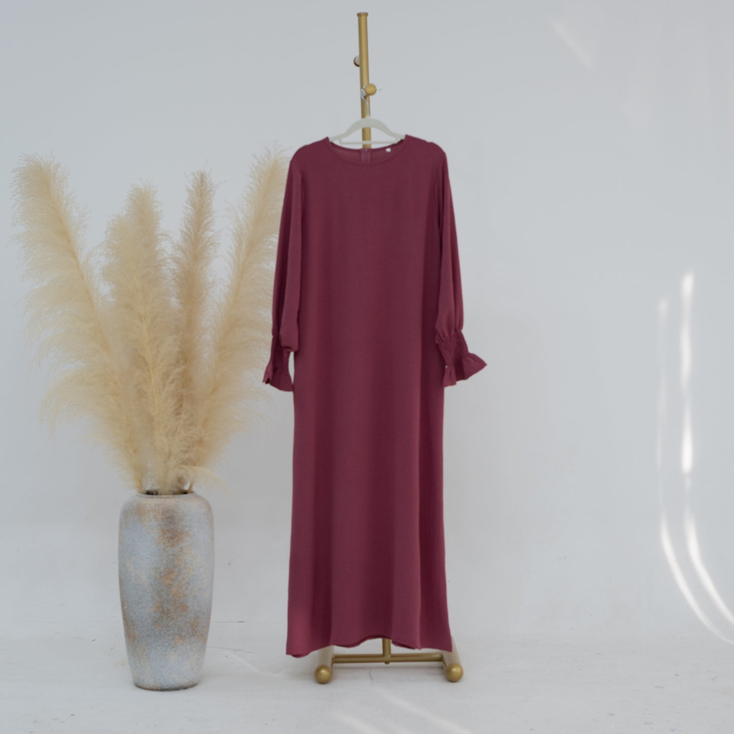 MS540#Amazon Oriente Medio Dubái Turquía Vestido de mujer de talla grande en color liso